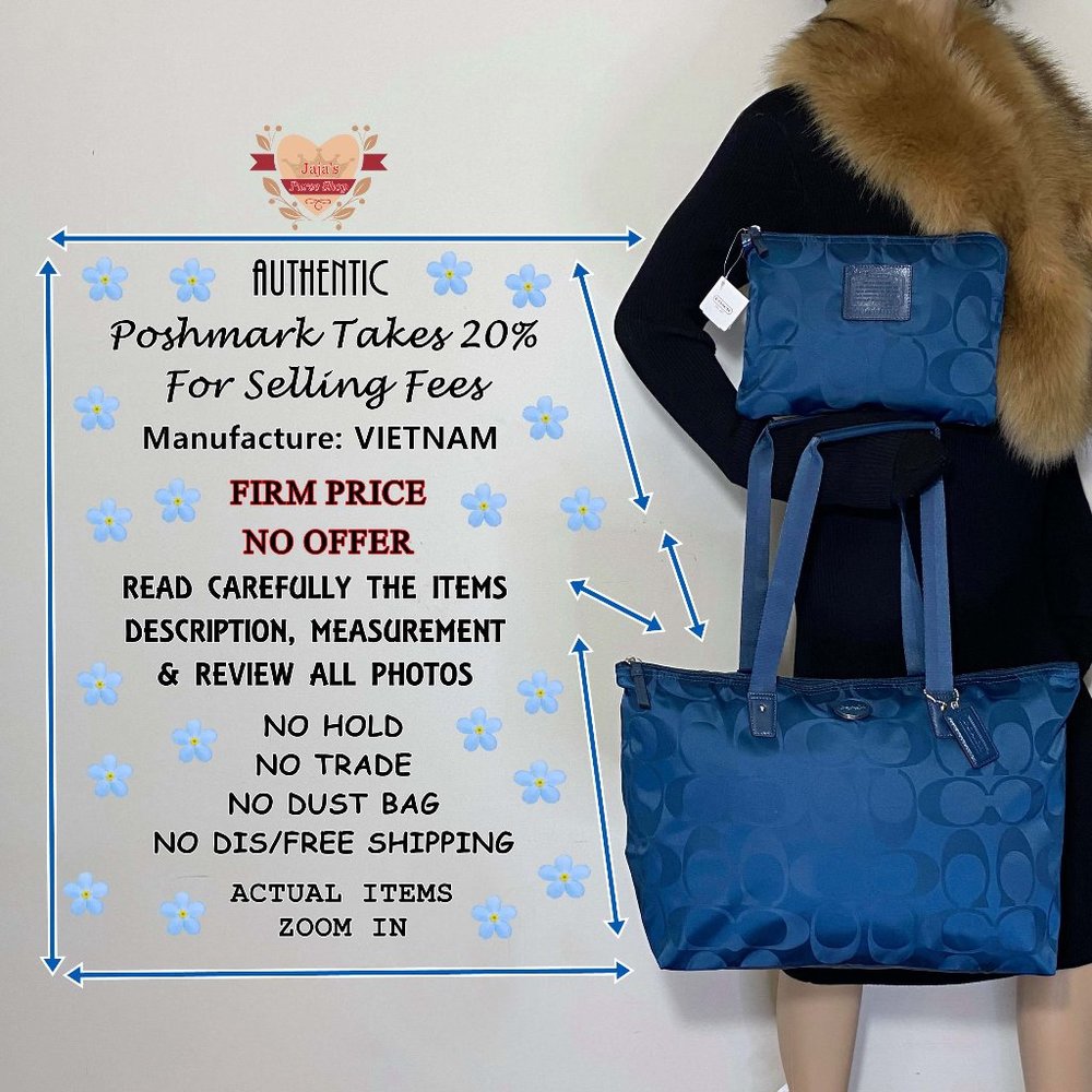 ❤️❤️SOLD❤️❤️Coach Sig Nylon Bag & Snap Pouch💙 - Picture 16 of 16